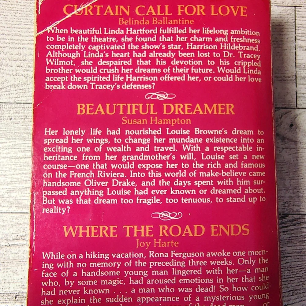 3 Love Stories Curtain Call Love Beautiful Dreamer Where Road Ends Vtg‎ Romance